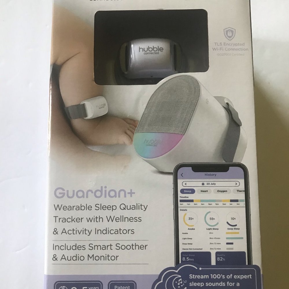 NEW Hubble Guardian+, Wearable Sleep Quality Newborn Baby Tracker